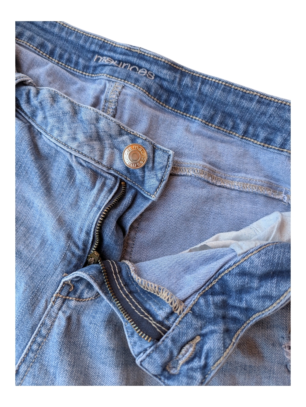 Maurices Light Blue Distressed Denim Shorts - Picture 3 of 6